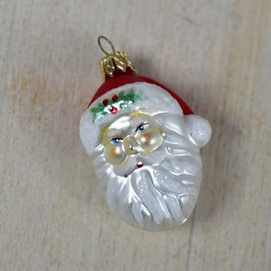 Vintage,Christmas,Christmas Ornament,Blown Glass,Christmas decor,Santa,Head,Collectible