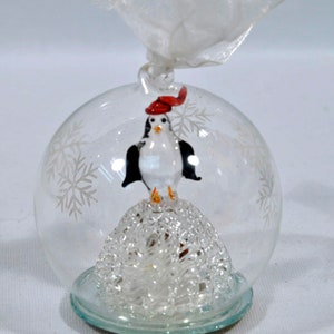 Blown Glass Penguin Christmas Ornament